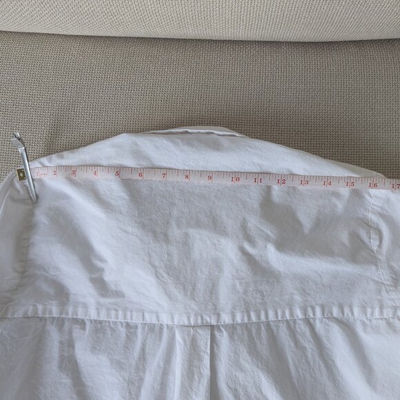 Pimkie 100% Cotton White Romantic Shirt With Smocking Detail on Sleeves, Size M - Picture 11 of 15